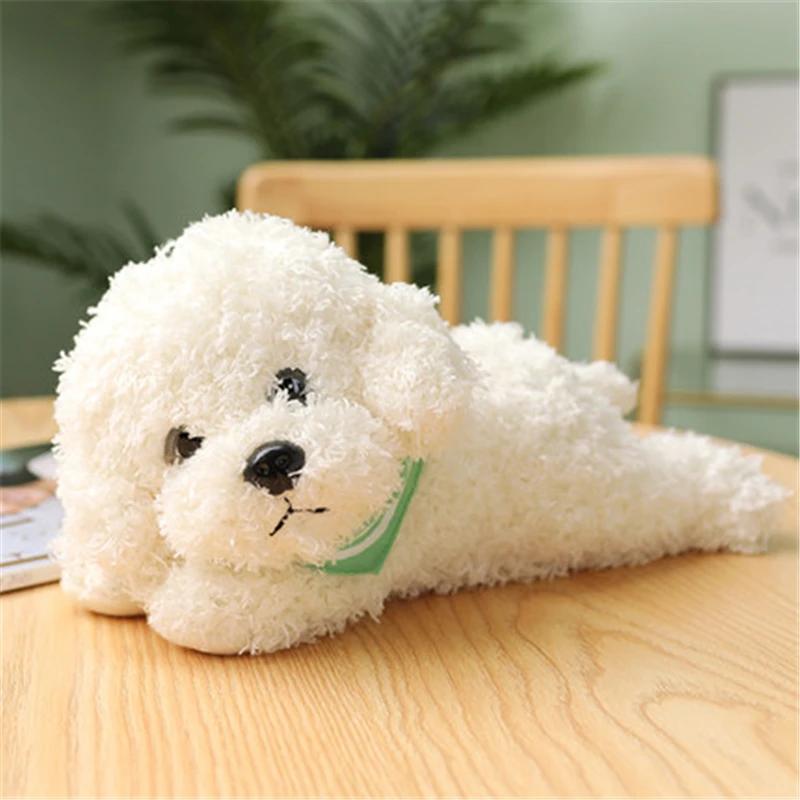 Soft Realistic Teddy Dog Plush Toy Cute Stuffed Puppy Doll Lovely Gift for Baby Kids Girls Birthday Present