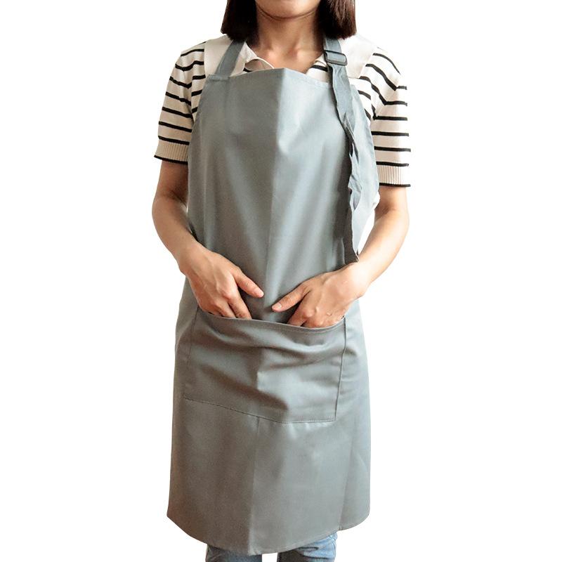 

Cotton adult apron, embroidered canvas household adult apron adult 70*80cm сірий колір
