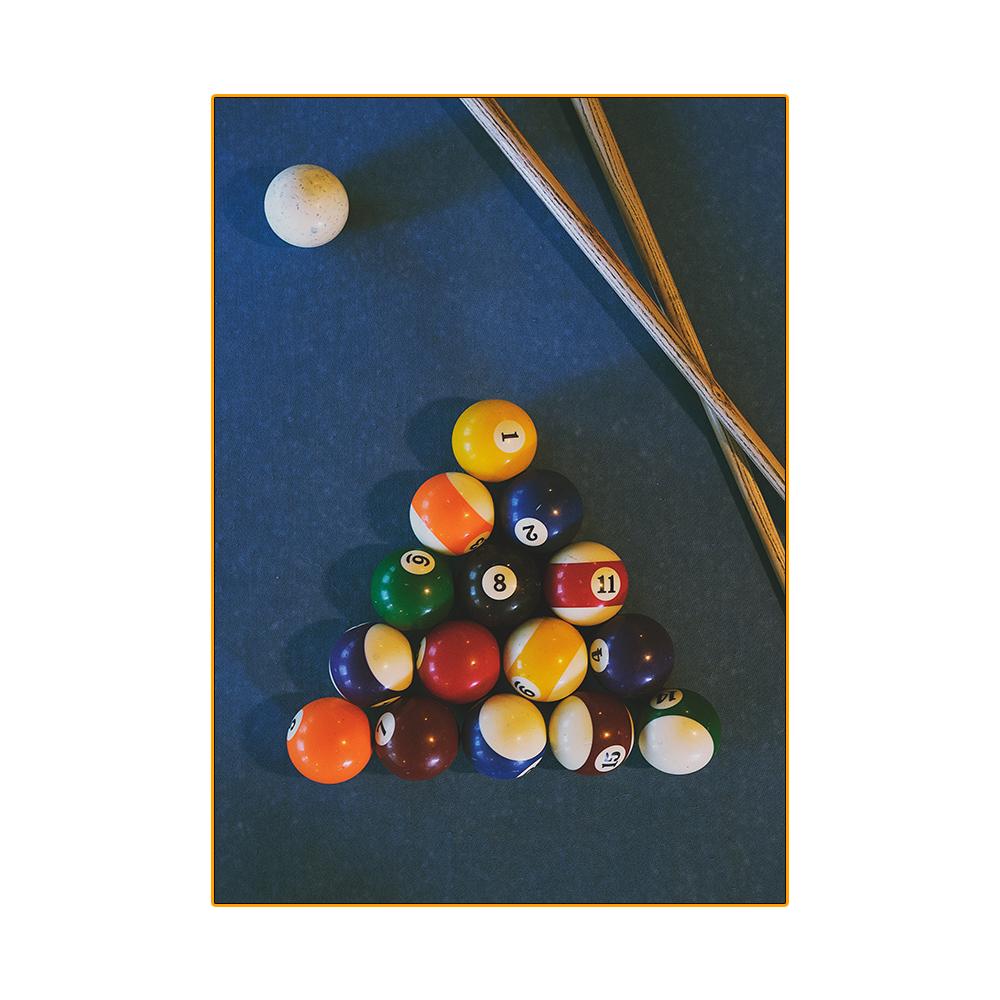Modern Biljard HD-bilder Snooker Dukmålning Väggkonst Sportaffischutskrifter för Billiard Hall Vardagsrum Club Väggdekor
