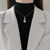 DIEYURO 316L Stainless Steel Steell Elegant Pearl Zircon Water Bottle Pendant Necklace Earrings Set Girl New Trend Jewelry Gift