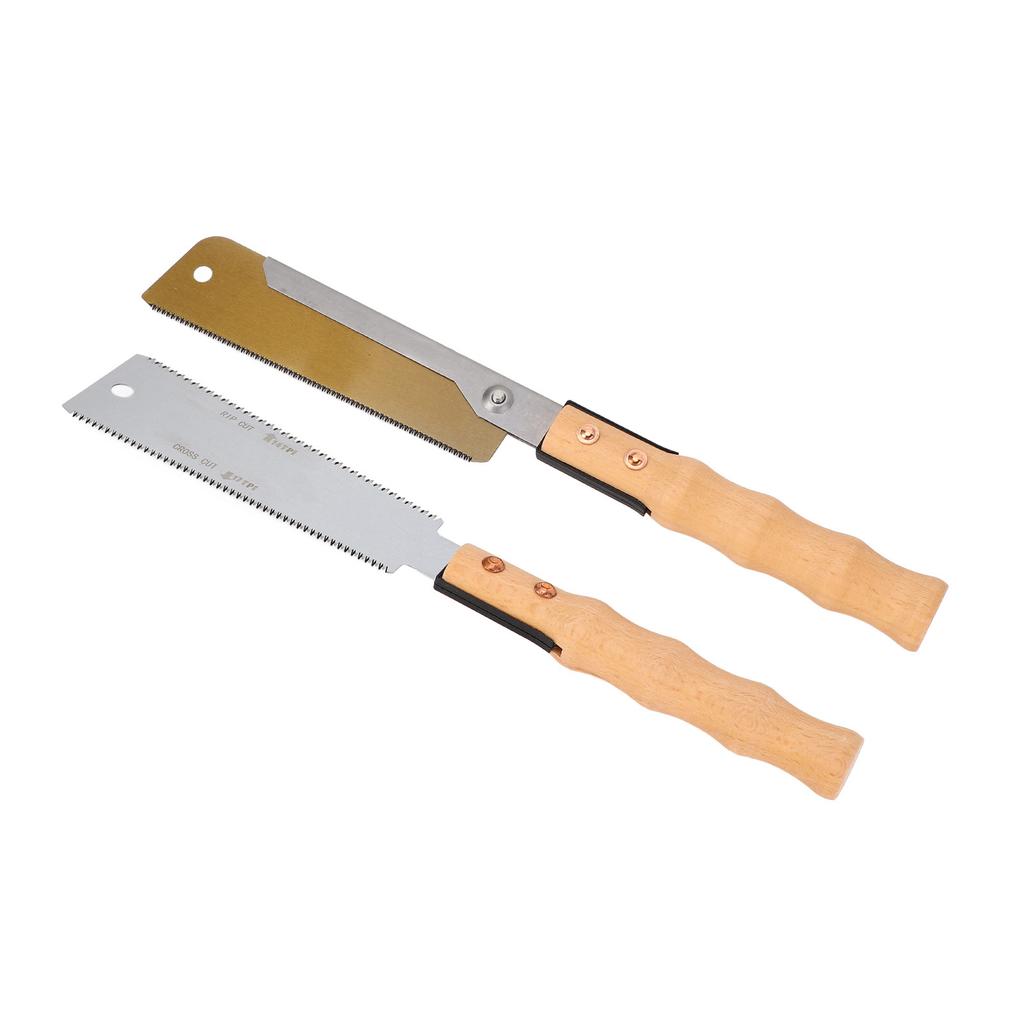 2 Pcs Hand Saws 7 Inch Gold Dovetail Saw and Double Sided Flush Cut Saw for Woodworking