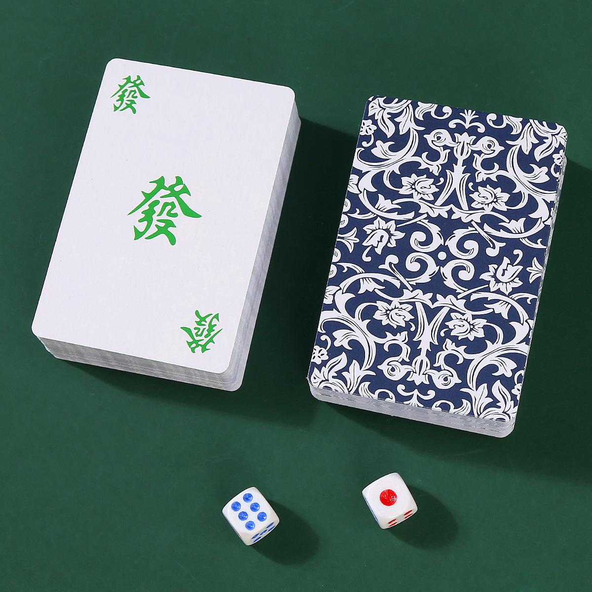 Portable Mahjong Playing Cards, Lightweight Mahjong Card Set, Suitable for Outdoor Travel, Mahjong Playing Cards Game Set - 44 Mahjong Playing Cards светло-серый