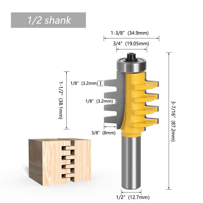 1 PC Rail & Stile דבק חיבור אצבע נתב ביט קונוס טנון חותך עבודות עץ כלים חשמליים 6 מ"מ 1/4 אינץ' 8 מ"מ 12 מ"מ 1/2 אינץ' שוק