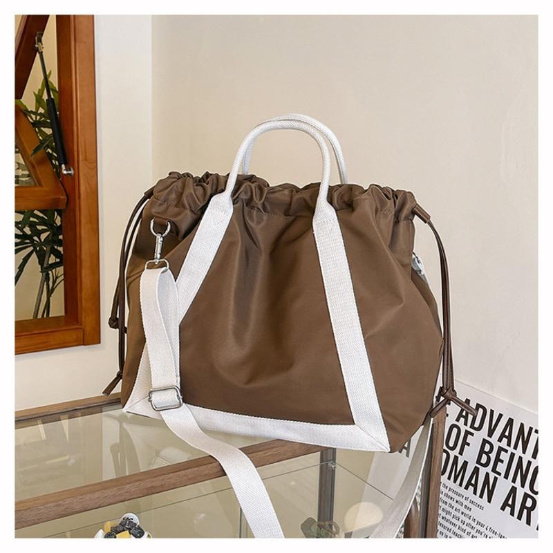 Nylon Cloth Bag Women's Large-capacity New Summer Casual Messenger Bag Portable Drawstring Pleated Tote Bag