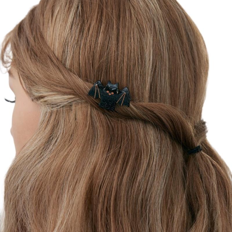 1PC Halloween Bat Pumpkin Spiders Hair Clip For Kids Party Costume Accessories Practical Acrylic Design Safe Hairpins