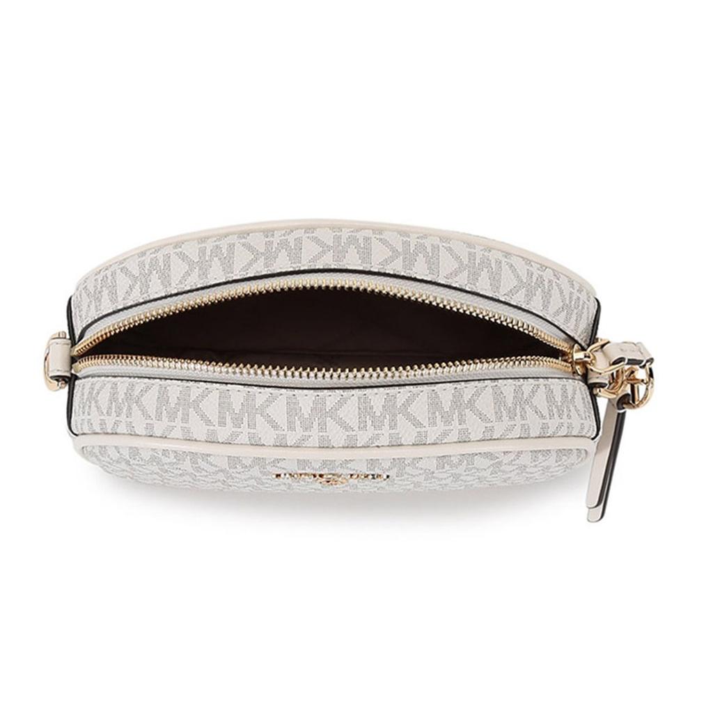 Michael Kors MK Jet Set Charm Monogram Fashion Commuter Crossbody Shoulder Bag Small Women Bags Vanilla-White 32S1GT9C0B-132