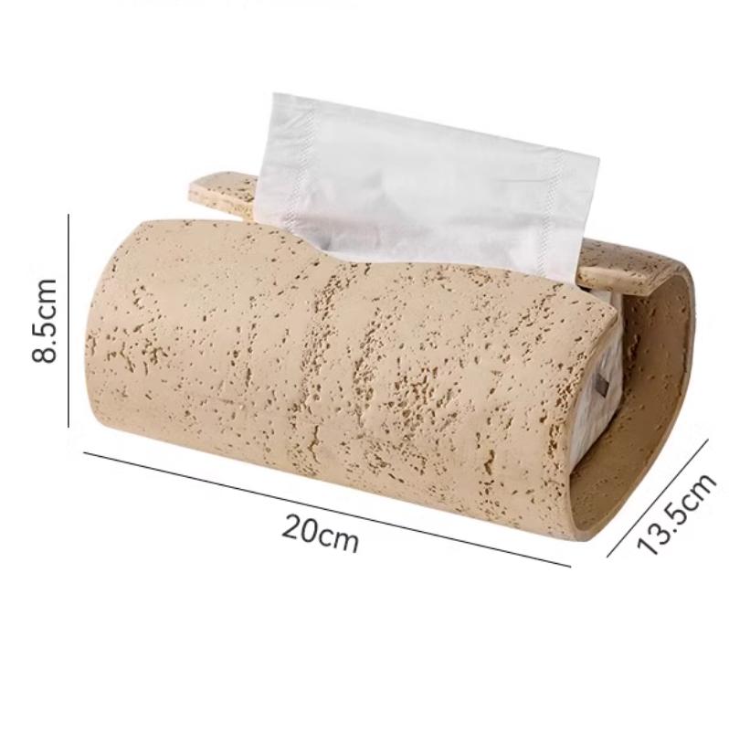Modern Art Cave Stone Resin Tissue Box, Household Countertop Storage Bucket, Living Room Tissue Storage Box, Kitchen Supplies