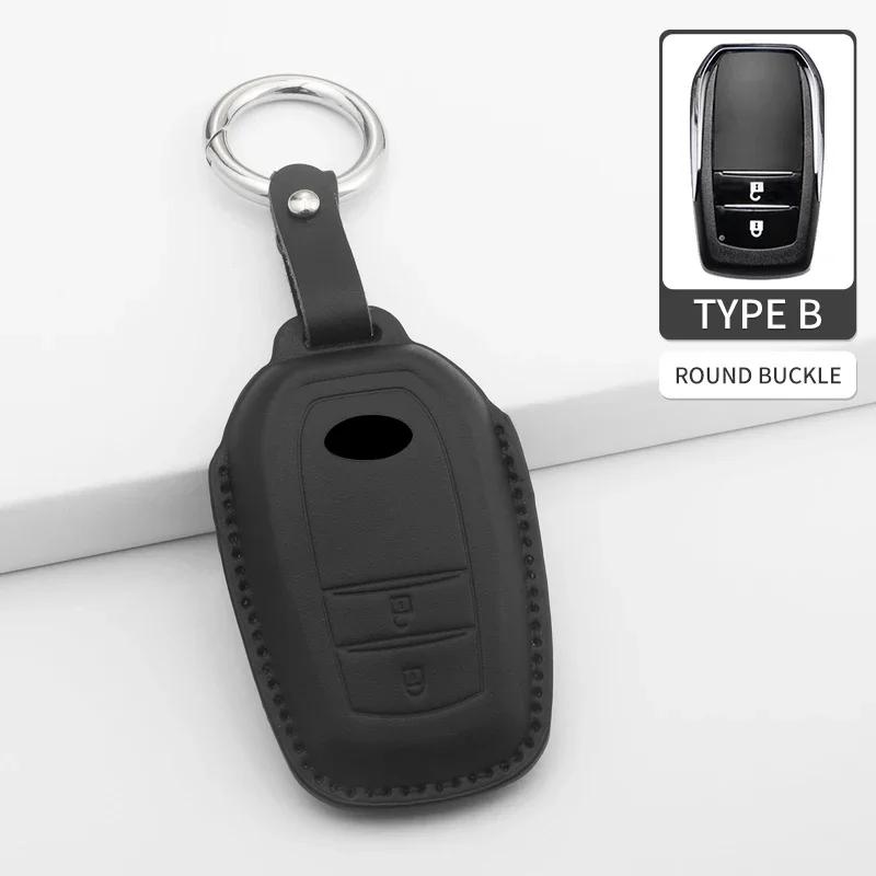 2/3 Tasten Auto Schlüsselhülle Schale Fob für Toyota Prius Camry Corolla CHR C-HR RAV4 Land Cruiser Fernbedienung Schlüsselanhänger PU Zubehör