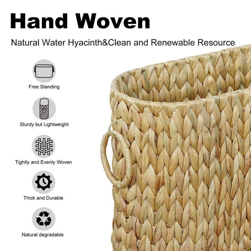 Handmade Woven Storage Basket, Simple Desktop Snack Storage Basket, 2 Pcs Straw Woven Storage Basket