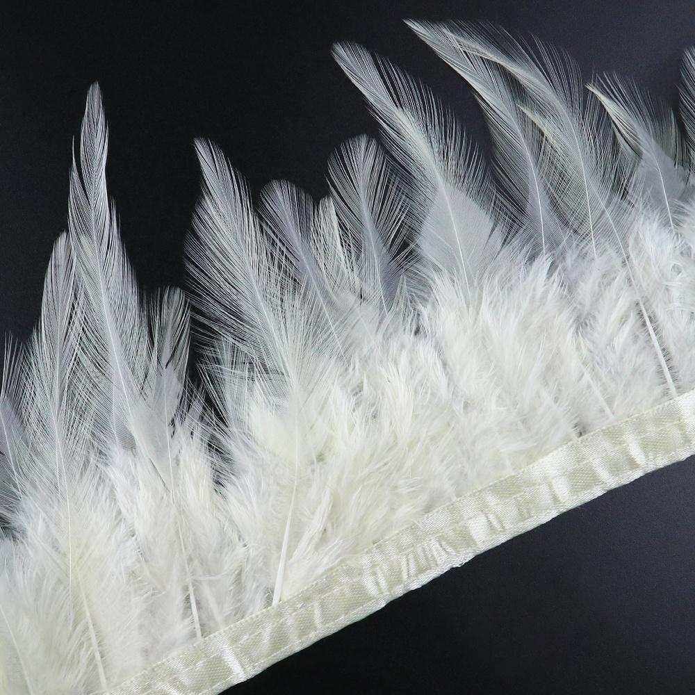 2/5/10 Yards Fluffy Rooster Feather Ribbon Trims 8-12Cm Cock Feathers Fringe Christmas Party Dress Sewing Accessory Plumes Craft