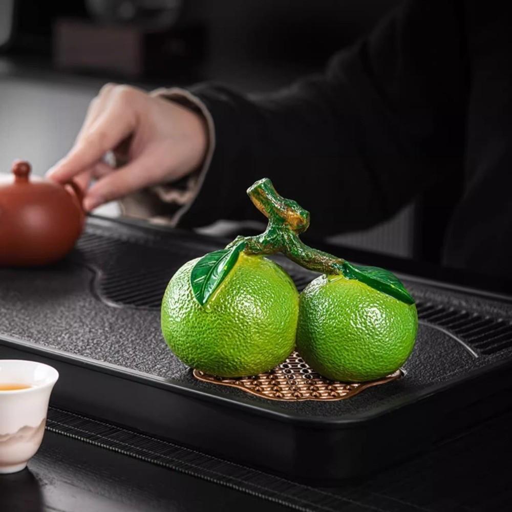 Temperaturabhängige Farbwechselnde Teetier Harz Kreative Teetischdekoration Fruchtform Chinesischer Stil Tee-Set Zubehör