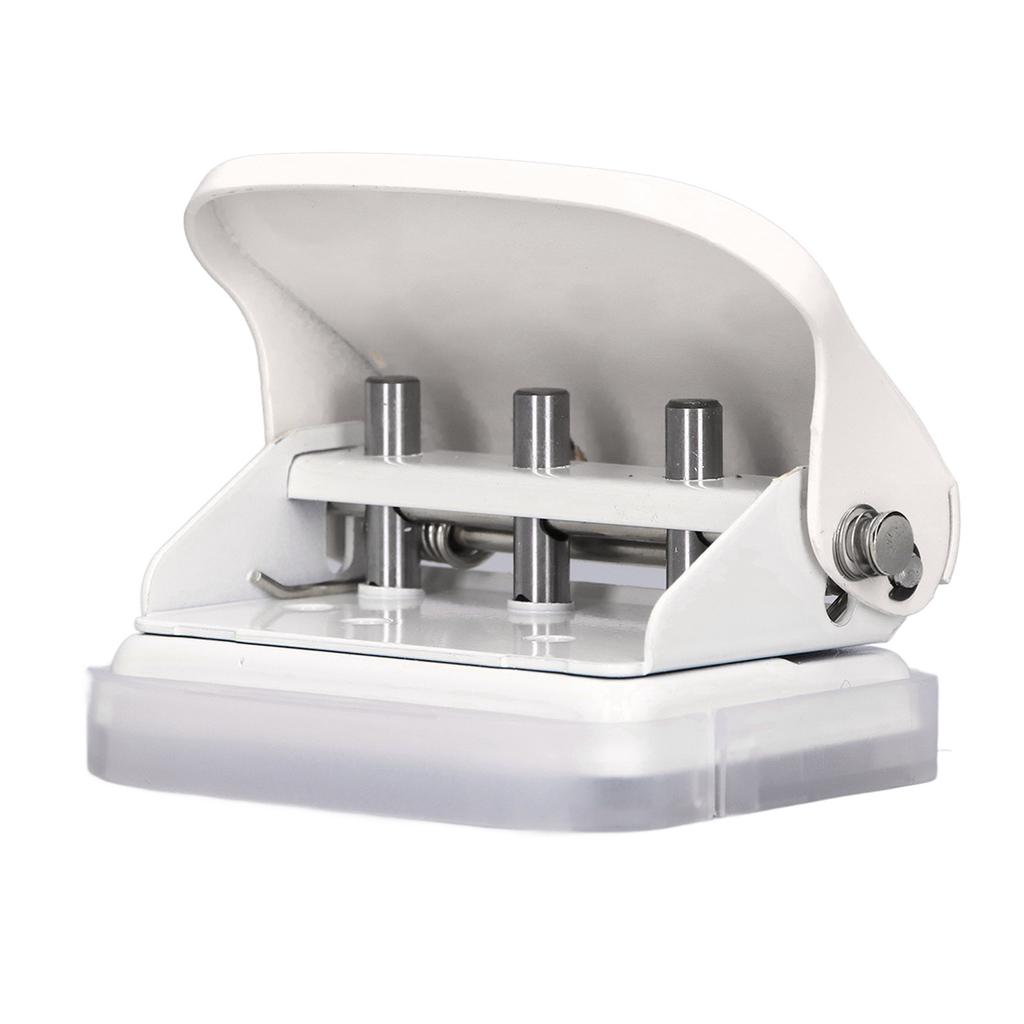 Hole Punch Ruler Design Quick Positioning 3 Holes Metal Paint Body Loose Leaf Puncher for Documentation