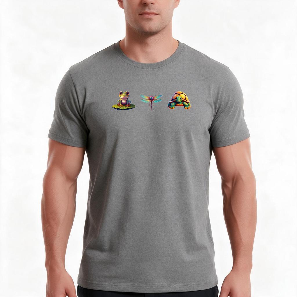 Frog Dragonfly Turtle Tshirt Summer Casual Cotton Tee Oversized Streetwear Tops Vintage Graphic Print Unisex Unisex Unisex