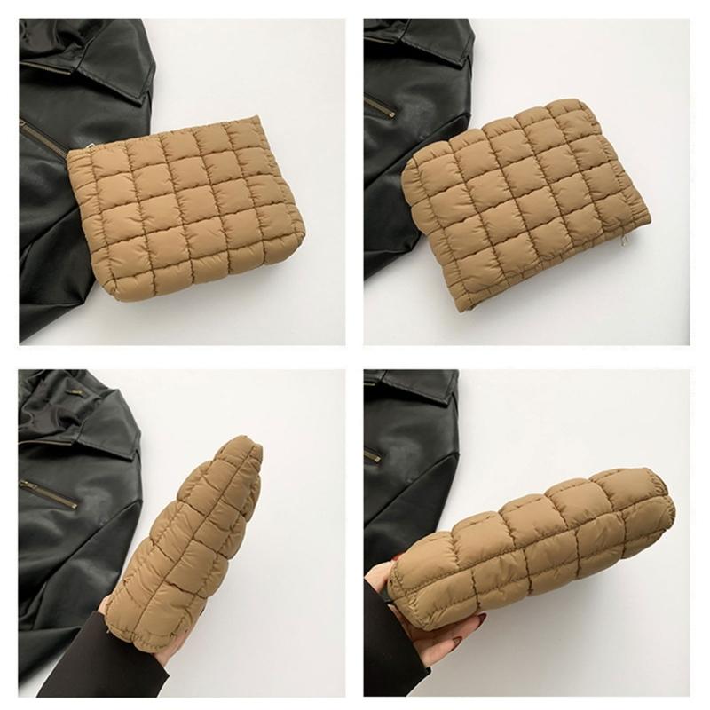 Stylish Pleated Handbag And Cosmetic Pouch For Women Practical Makeup Bag Suitable For Parties And Everyday Use