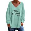 IHUASU Women's Fashion Casual V-Neck Long Sleeve Blouses & Shirts