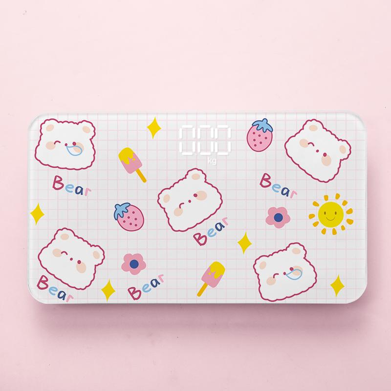 Portable Mini Cartoon Bathroom Scale Electronic Weight Scales Bascula Lcd Digital Scale Body Weight Smart Balance Boarding Scale