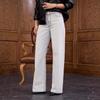 2025 Cross-border European and American Women's Clothing Amazon Lapel Jacket Leather Jacket Trendy Fashion Pocket Jacket Slim Pants