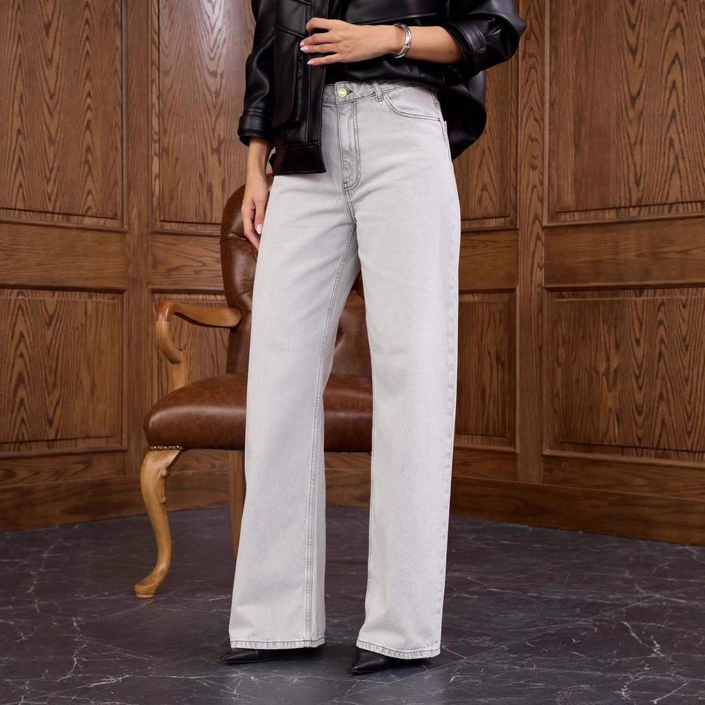 2025 Cross-border European and American Women's Clothing Amazon Lapel Jacket Leather Jacket Trendy Fashion Pocket Jacket Slim Pants