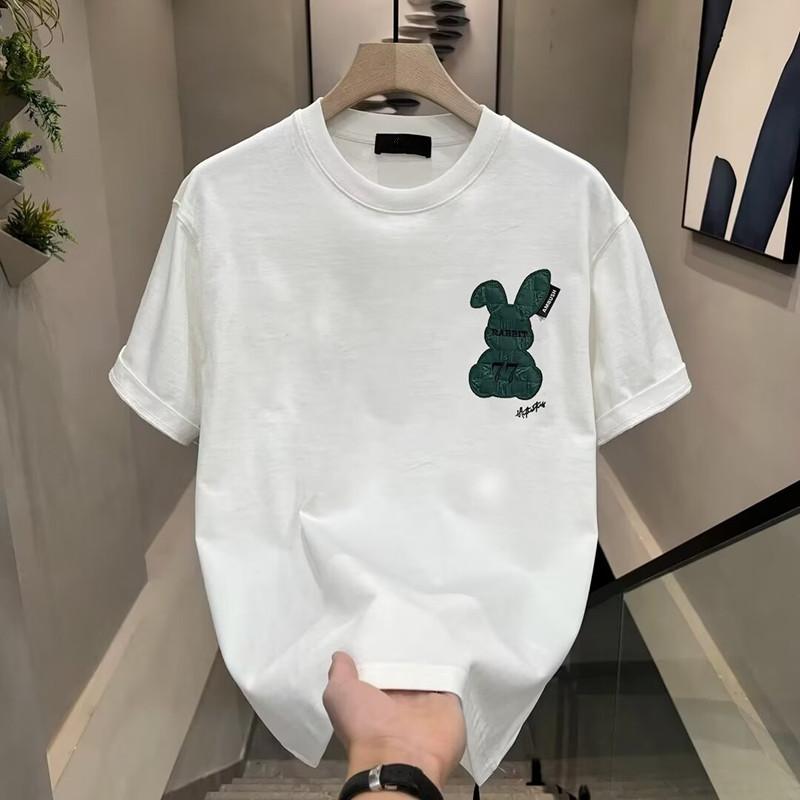 American Trendy Brand Pure Cotton Men'S Printed Short-Sleeved T-Shirt Trendy Men'S And Women'S Casual Round Neck T-Shirt Men'S