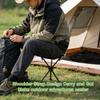 Portable Outdoor Folding Stool Oxford Cloth Aluminum Alloy Telescoping Folding Stool for Camping Queuing Fishing