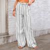 Spring Summer Women's Pants Fashion Loose Striped Printed Casual Pants Women