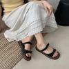 Fashion Slippers Women Summer Slides Shoes Low Butterfly-Knot Rubber Flip Flops Pantofle Hawaiian 2025 Flat Synthetic Fabric Rome Retro