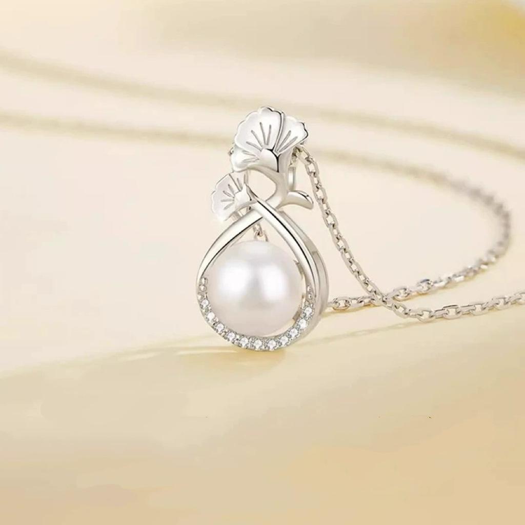 Imitation pearl necklace women's light luxury niche design pendant necklace collarbone chain gift for girlfriend