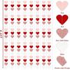Valentines Decorations Red Pink White Rose Gold Glitter Heart Garland Strings - 8 Packs Paper Heart Garland Banner for Valentine's Day Mothers Day