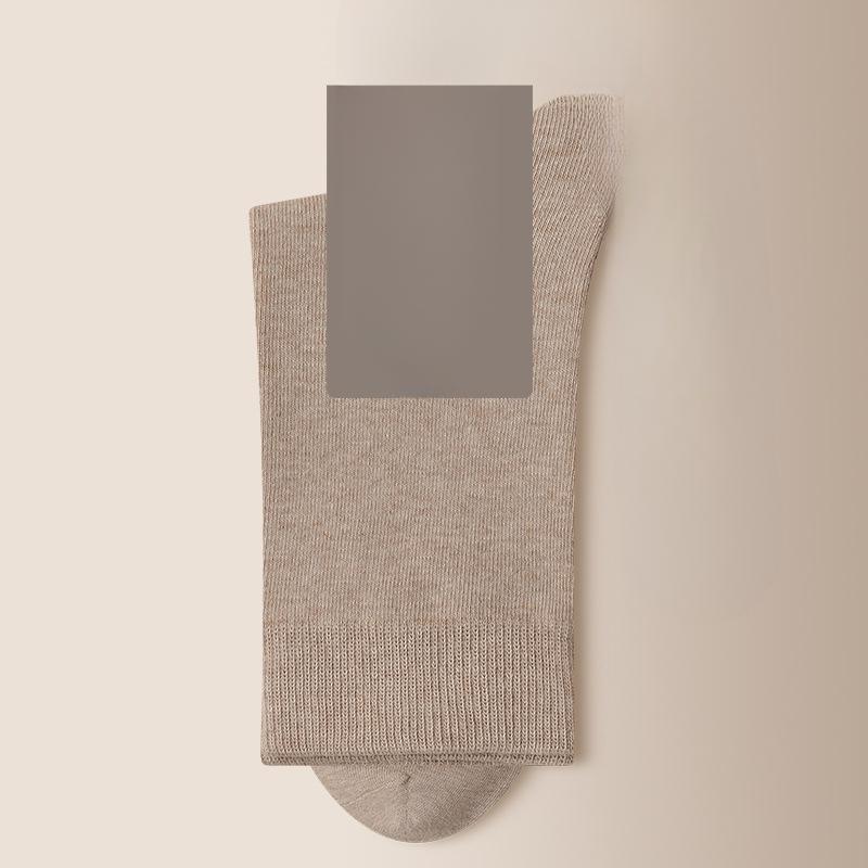 Men Autumn and Winter Cotton Pure Color Warm Breathable Long Socks