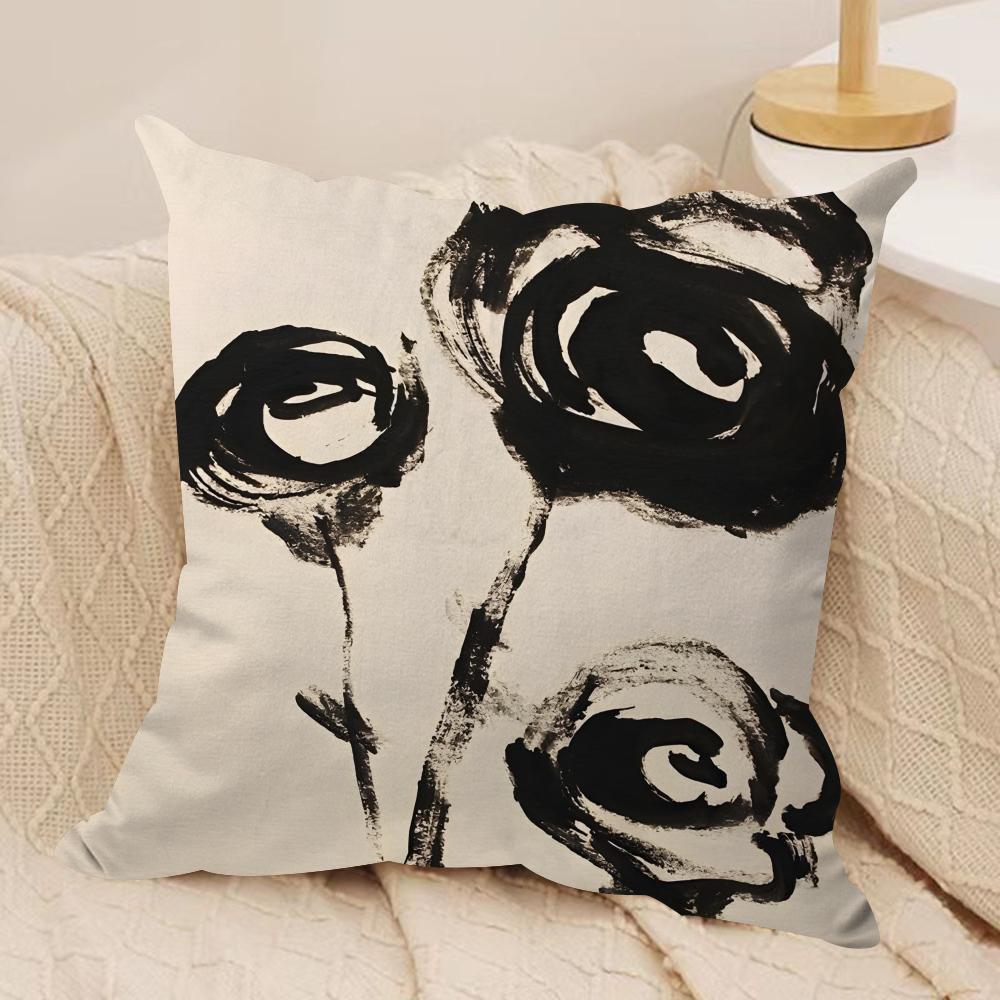 

Классическая Современная Цветочная Наволочка из Шелковистого Короткого Плюша для Подушки Дивана со Скрытой Молнией Мягкий Пылезащитный Чехол для Домашнего Декора 30cmx30cm