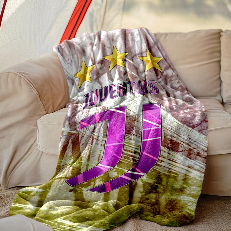 1pc Digital Print Nap Blanket, Juventus Football Club Blanket for Home Use, All Season Warmth, Christmas and Valentine's Day Gift Blanket