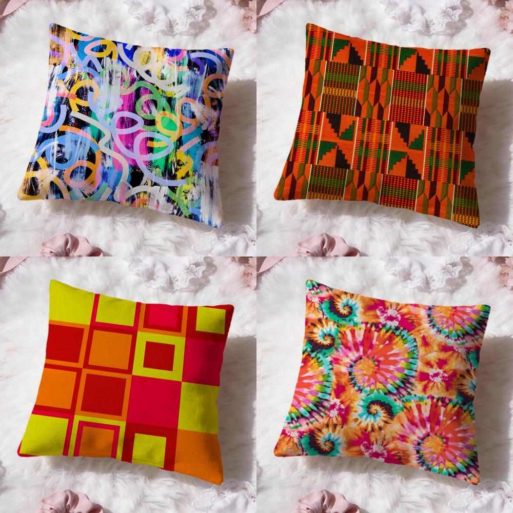 Artistic Background Patterns Cushion Cover Premium Comfort Reversible Pillow Cove Two In One Design for Any Room Car Interior