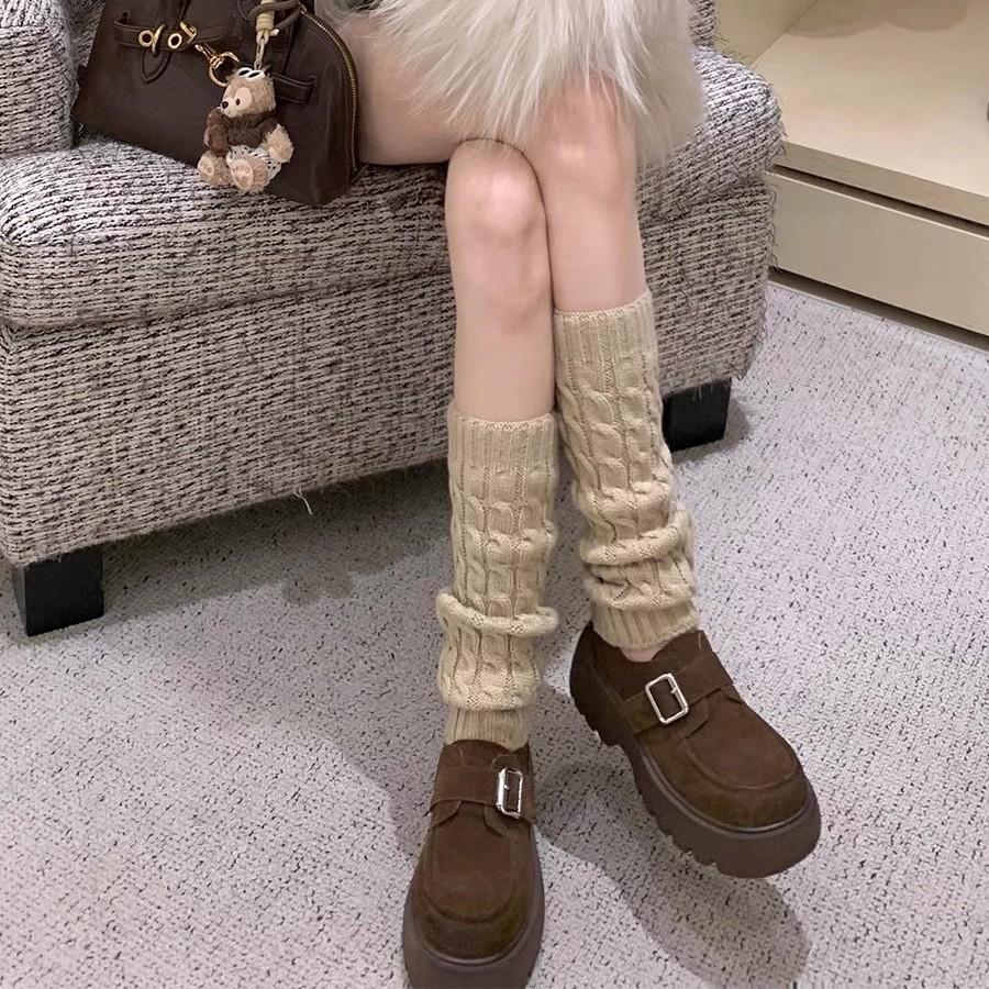 Round head metal one-word buckle with heightened thick heel platform loafers women's 2025 autumn and winter new British style small leather shoes