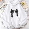 Retro Wing Print Hoodies Autumn Vintage Casual Hoodies Sweatshirts Y2k Women Harajuku Hoodie Sweatshirt