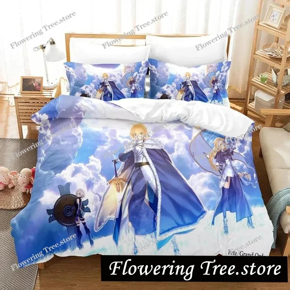 Anime Fate Grand Order Bedding Set Duvet Cover Bed Set Quilt Cover Pillowcase Comforter king Queen Size Boys Adult Bedding Set02
