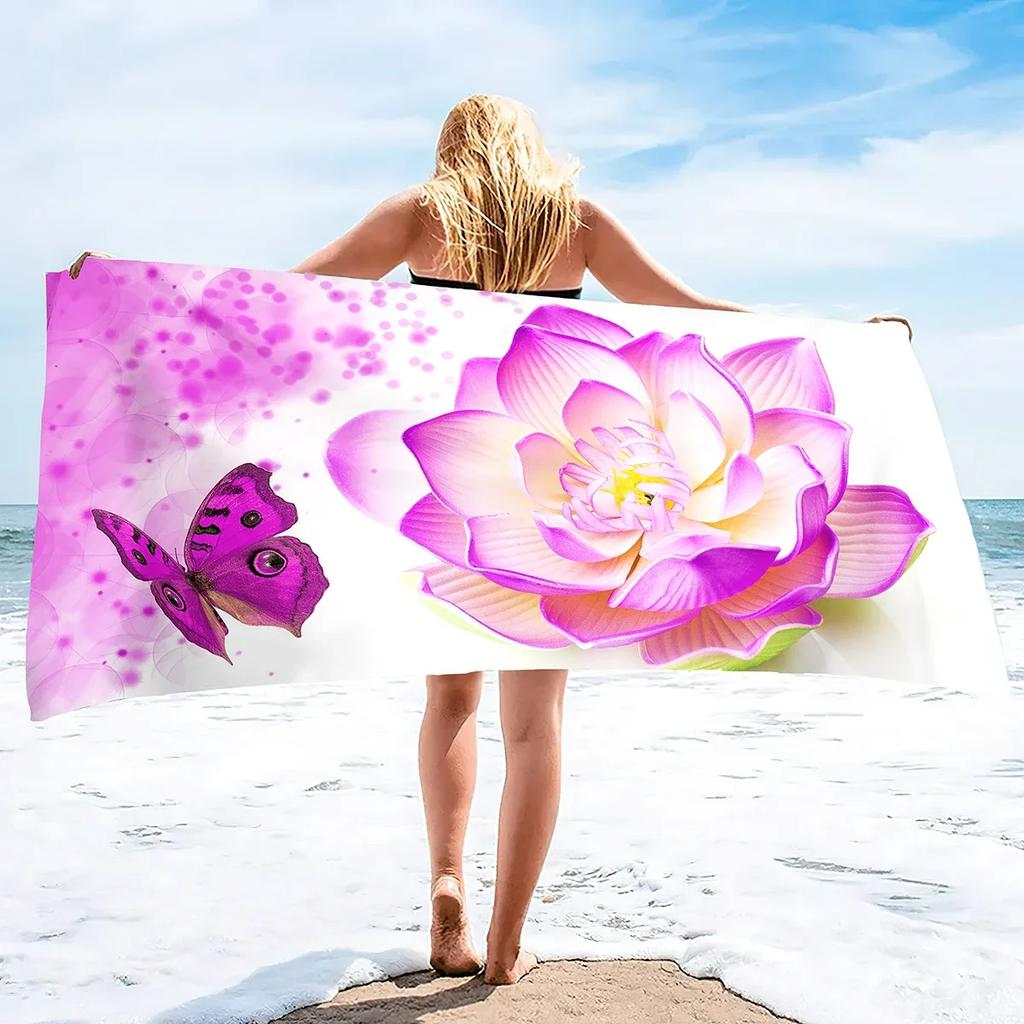 Oversize Beach Towel Clearance Towels,Water Lily Cool Travel Pool Towel, Quick Dry Sand Free Beach Towels Ideal Gift for Women