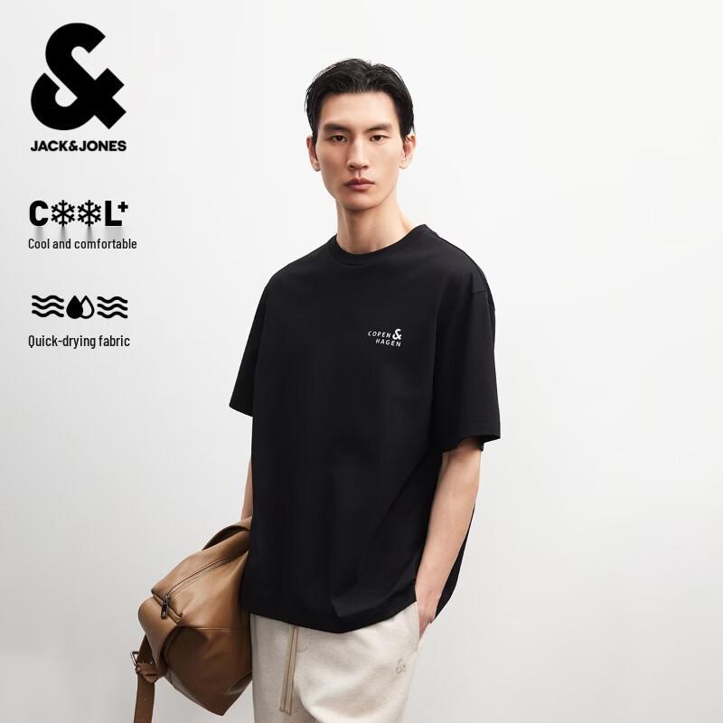 

JACK&JONES Men s Quick-Dry Letter Print Short Sleeve T-Shirt L