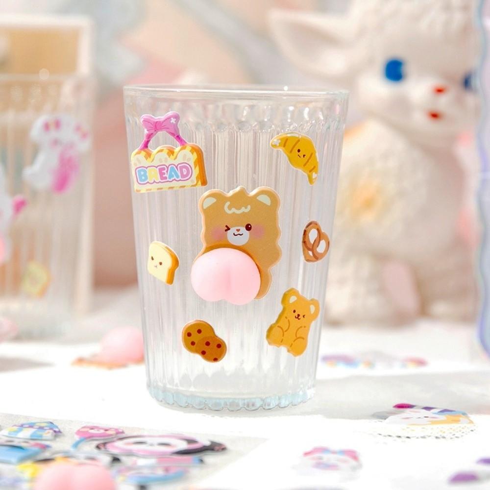 Cute Anime Stereoscopic Effect 3D Bubble Foam Stickers Stress Relief Cartoon Happy Buttocks Stickers Soft DIY Crafts