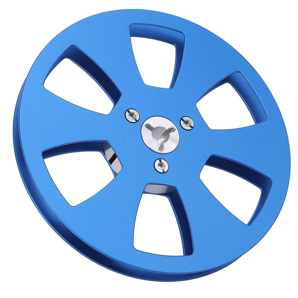 Studer Empty Tape Open Reel Audio Aluminum Alloy Empty Reel with Hub for TEAC 1/4" 5-inch Reel, 6-Hole Take-Up Reel, Take-Up Two-Reel (Blue)