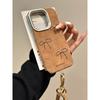 Retro Leather Brown Bow Suitable for Apple 16promax Mobile Phone Case IPhone 14 Anti-fall 13/11/12