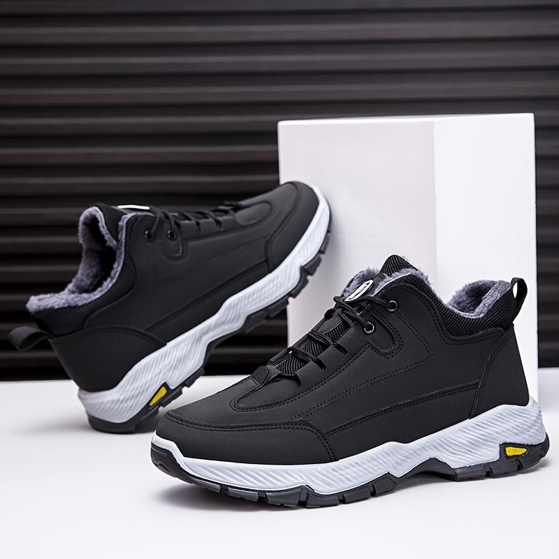 

Men s Winter Sneakers with Fleece Lining & Heat Thick Non-Slip Sole, Warm Ankle-High Sports Shoes Suitable for Cold Weather 39 чёрный