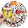 50pcs Creative Cartoon Waterproof Stickers for Planner & Stationery
