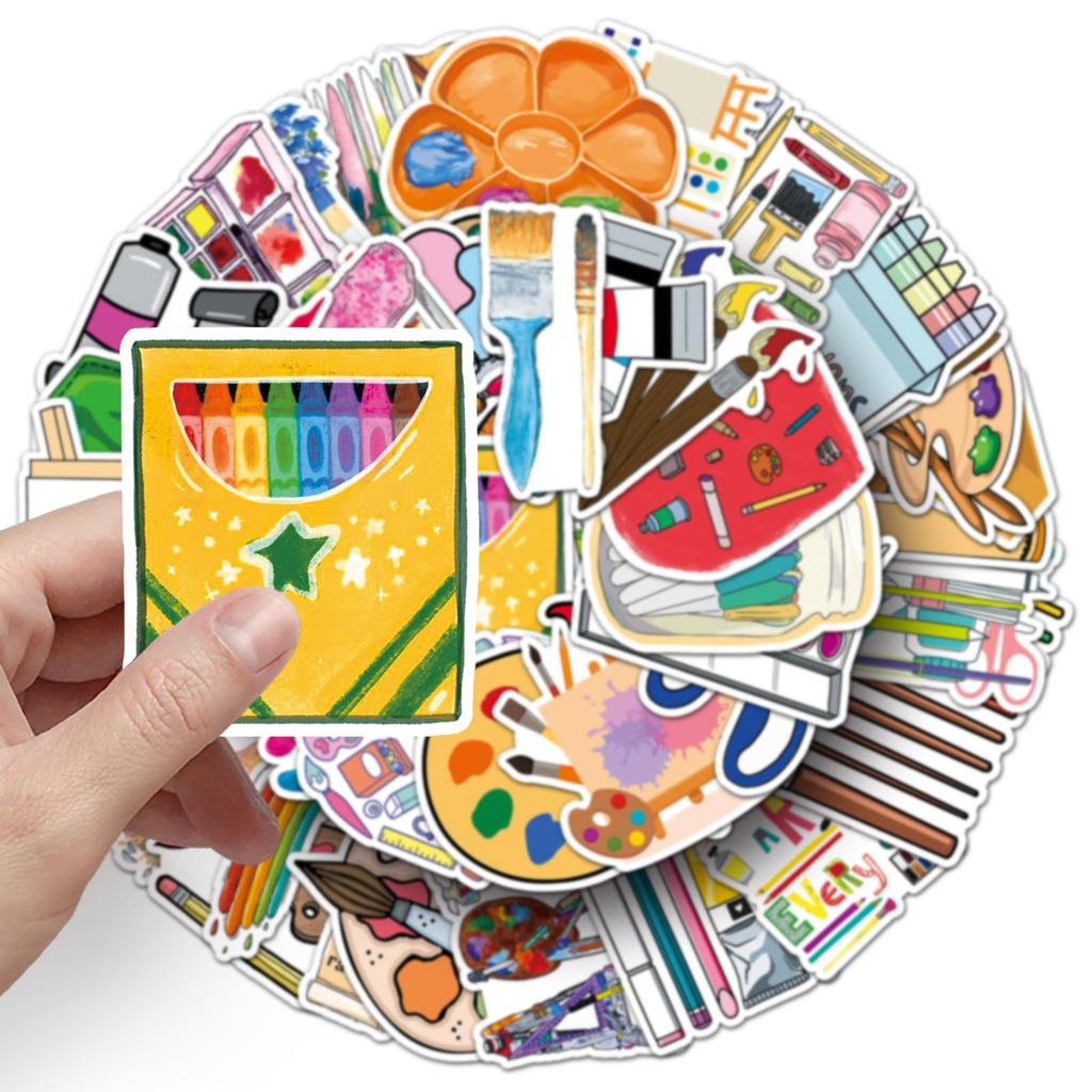50pcs Creative Cartoon Waterproof Stickers for Planner & Stationery