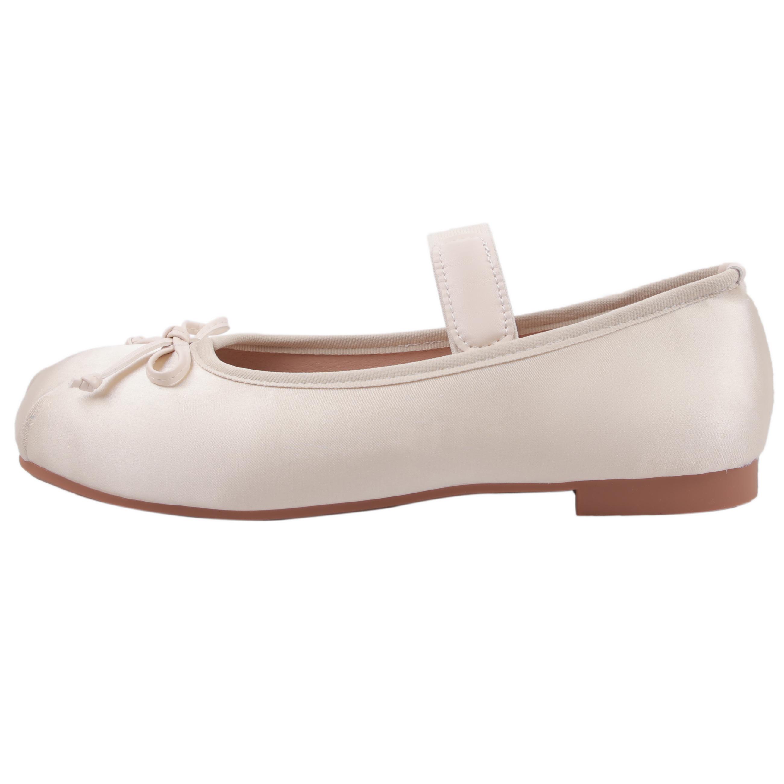 Satijnen Zijden Balletschoenen Vrouw Klassiek Vierkante Neus Strik Elastische Band Ballerina Flats Dames Zachte Instappers 40 white