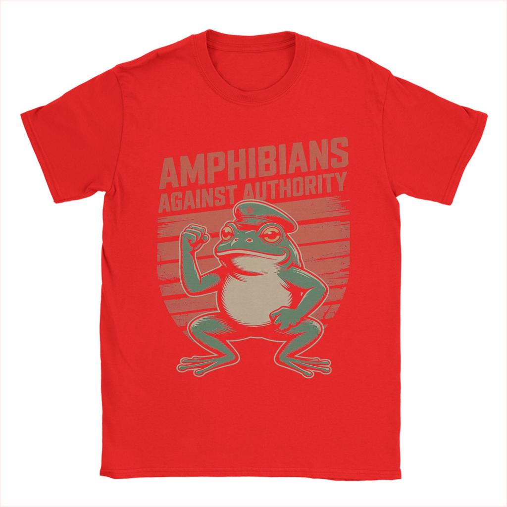 Men Amphibians Against Authority T Shirt Cotton Clothes Vintage Short Sleeve Crew Neck Tees Graphic T-Shirts