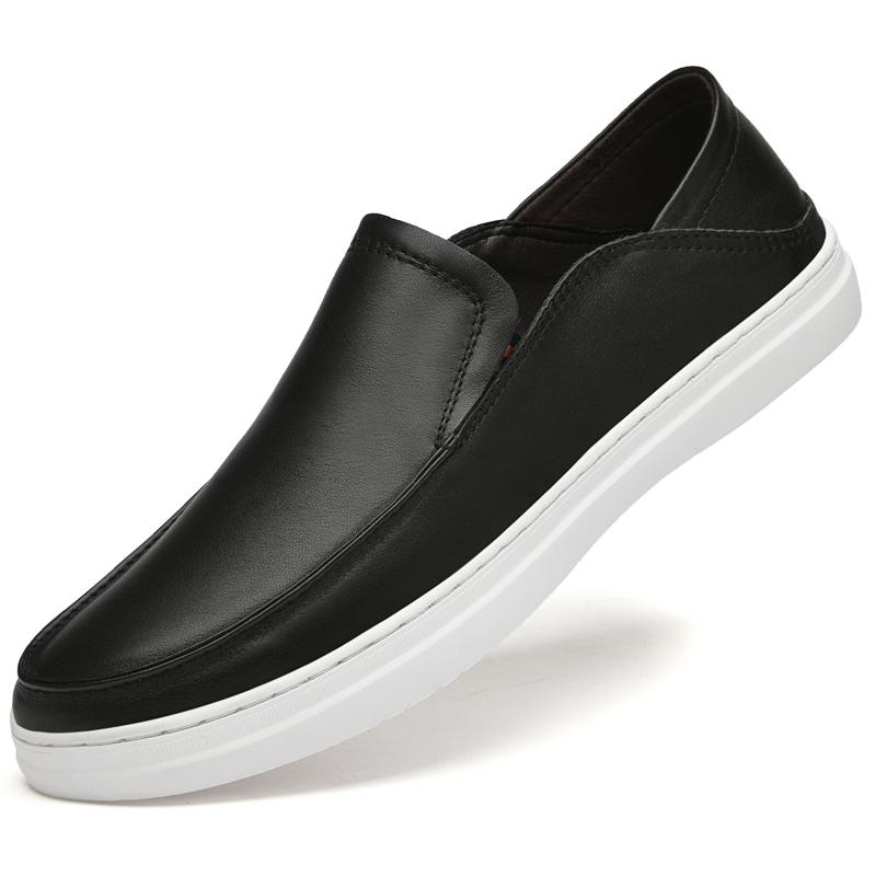 Fashion Classic Mens Summer Comfortable Slip On British Style Shoes Male Casual Leather Shoes Men Wedding Dress Loafers Mens Lightweight