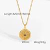 18K Gold  Plated Crystal Pave Moon Star Pendant Crescent Zircon Necklaces Stainless Steel Necklace