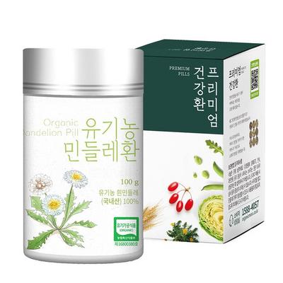 Organic Maru Organic Dandelion Pills, 100g, 1 piece,Korean Health Food