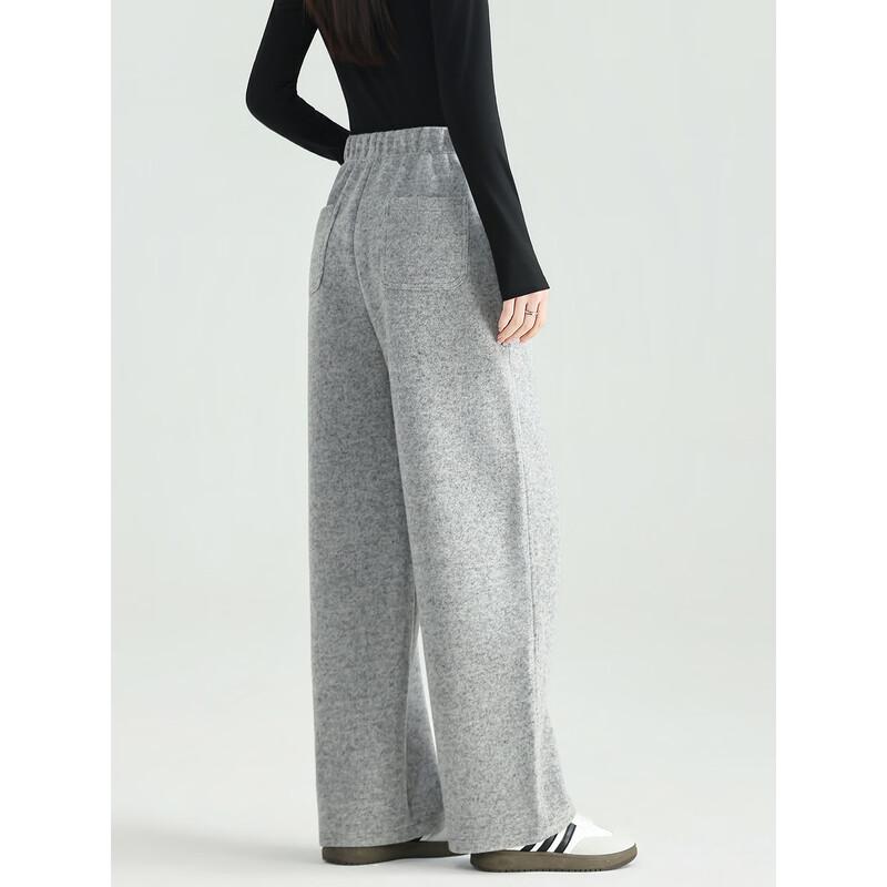 Women's Wool Blend Relaxed Fit Straight-Leg Pants
