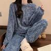Winter Velvet Pajama Set, Suitable for Women - Long Sleeved Top and Matching Pants, Warm and Comfortable Sleeping Outfit, Cute Pajama Set